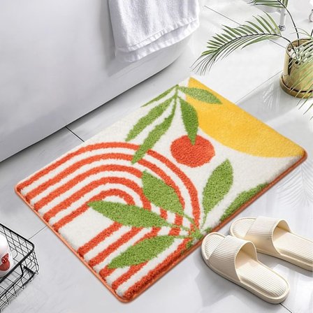20 x 32 tum blad badrumsmatta abstrakt söt badrumsmatta halkfri tvättbar absorberande färgglad badmatta