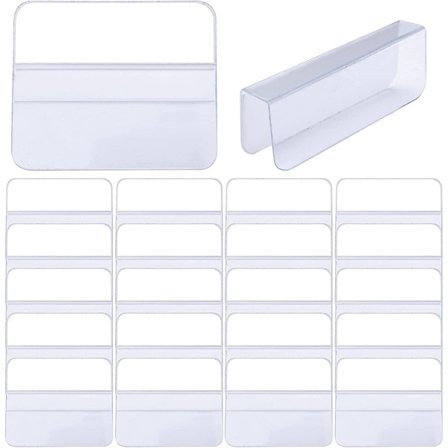 100 stk Plast Ørepynt Adapter, Klar PVC Plast Smykkekort, e