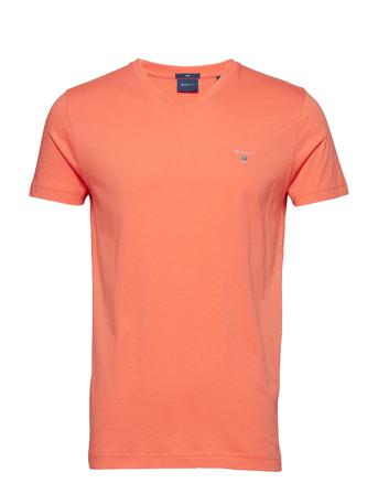 Original Slim V-Neck T-Shirt T-shirts Short-sleeved Oransje GANT