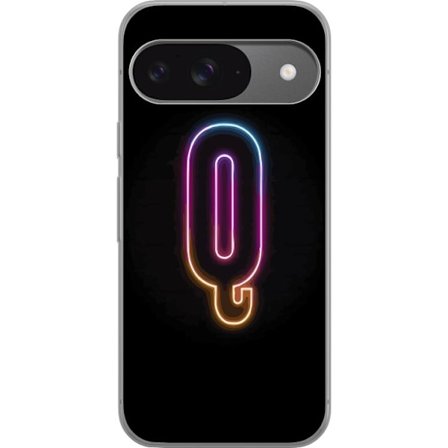 Kompatibelt Mobildeksel til Google Google Pixel 9 Minimalistisk neonbokstav Q i skinnende farger mot mørk bakgrunn