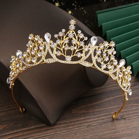 Princess Crystal Tiaras tekojalokivihiusvanne GOLD