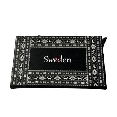 Gavekortholder for kredittkort & visittkort Sverige mønster Black