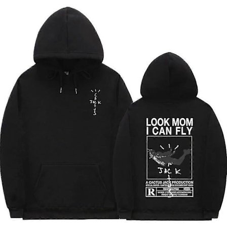 Cactus Jack Hoodie Herr Dam Dubbelsidigt Logotryck LOOK MOM I CAN FLY Travis Scott Huvtröjor Unisex Mode Hip Hop Streetwear -NMAOV
