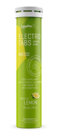 LinusPro Nutrition Elektrolyt Tabs Lemon/Lime 20 tabs, Sport & Velvære, Protein & Energi, Elektrolytter