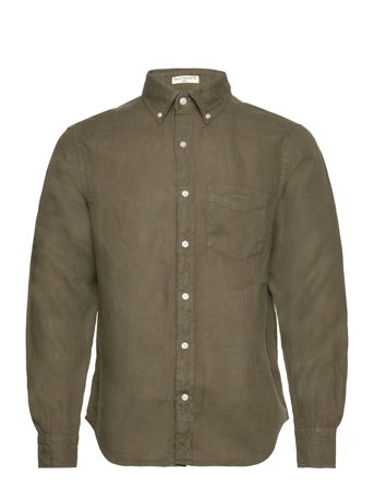 GANT Reg Gmnt Dyed Linen Shirt - Green - S