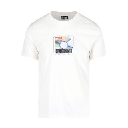Diesel, T-Shirts Wit, Heren, Maat:S