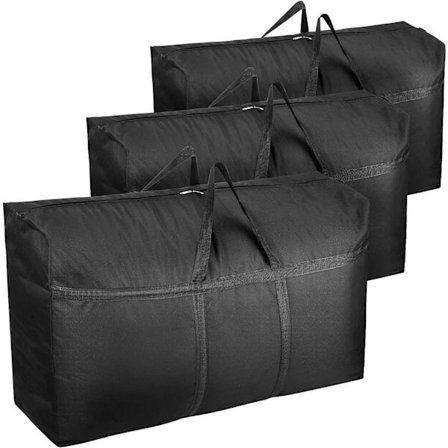 3 st 180L King Size Förvaringsväska med Blixtlås, Tjockare Oxford Vattentät Trädgård Mobil Förvaringslåda, Täcke, Juldekoration