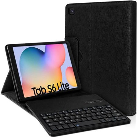Svart Skyddsfodral med Franskt Azerty Bluetooth-tangentbord för Samsung Galaxy Tab S6 Lite 10.4 P610