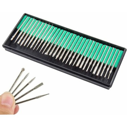 30 stk. 3mm skaft diamantbor til glas, marmor, sten og smykker roterende graveringsværktøj