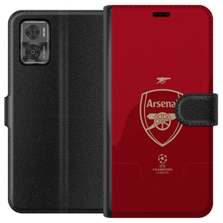 Kompatibelt Plånboksfodral till Motorola Motorola Moto E22i Arsenal fotboll klubb England Premier League ung trupp offensiv stil teknisk fotboll och