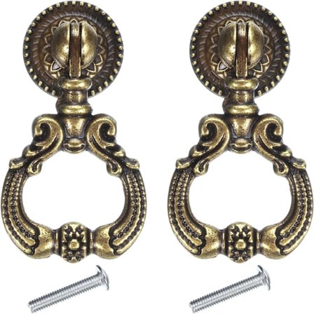 2 sæt vintage hængende skuffehåndtag med enkelt monteringshul dråberingshåndtag med skrue zinklegering til kommoder