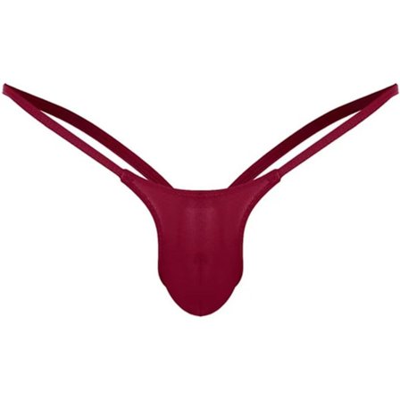 2025 Senaste Modell Herrkalsonger Genomskinliga Sexiga Jock Straps Underbyxor U-formad Ficka T-formade Trosor Roliga Underkläder Vinröd Small