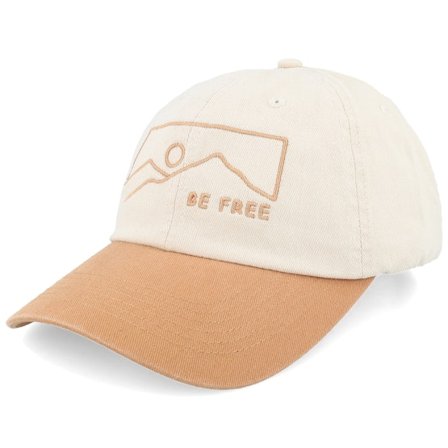 Wild Spirit - Beige unconstructed Kasket - Mountains Be Free Washed Stone/Wheat Dad Cap @ Hatstore