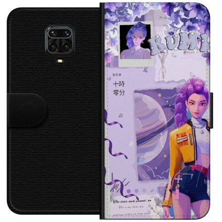 Kompatibelt Plånboksfodral till Xiaomi Redmi Note 9 Pro Kpop Demon Hunters Rumi Lila Planet Kosmisk Idol Stil Fantasy