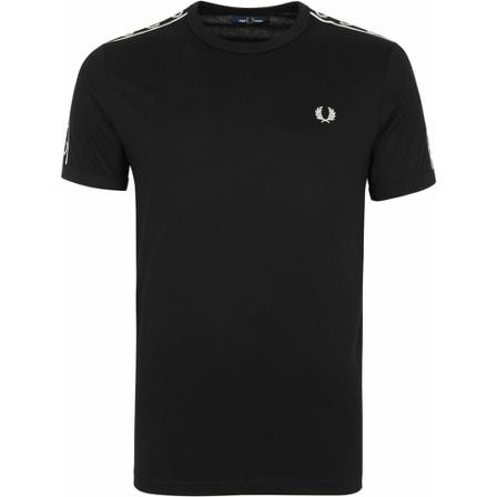 Fred Perry T-Shirt Ringer Zwart , Zwart , Heren , Maat: L