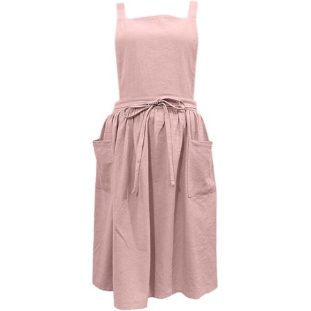 Naisten ja tyttöjen vintage-työasu puutarhatöihin, ristikkäisselkäinen pinafore-mekko