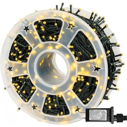 164 ft 240 LED Halloween Ljusslinga, Vattentät Halloween Ljusslinga, Svart Tråd, Halloween Utomhusdekoration, Varmvitt Ljus