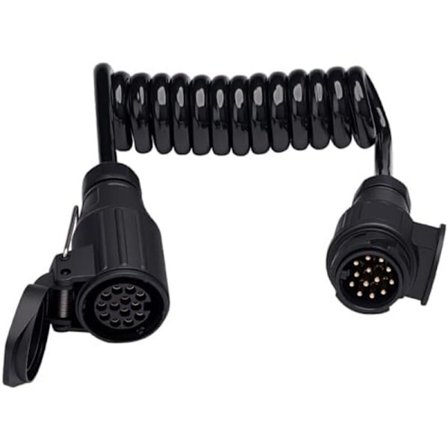 13-polet forlængerkabel til anhænger, 2 m, med stik til lastbil, traktor, campingvogn, kompatibel med bil