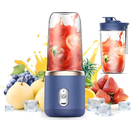 Portabel Blender 414 ml för Juice och Smoothies med 6 Blad, USB Uppladdningsbar Fusion Blender, BPA-Fri och Miljövänliga Material