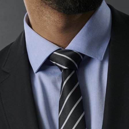 White & Black Striped Tie for Men - Skinny ties