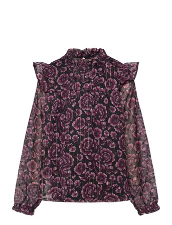 Creamie Blouse Flower Dot - Black - 110