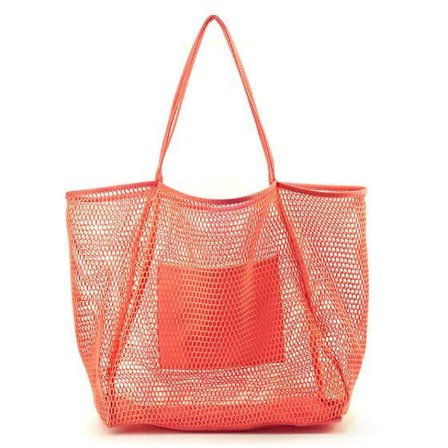 Mesh Beach Tote Damaxelhandväska