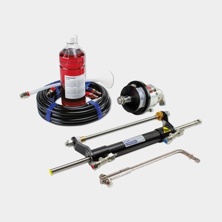 Hydraulisch besturingspakket Hydrodrive MF90W, voor buitenboordmotoren tot 90 pk + stuurpomp + hydraulische slang + olie + cilinder + koppelarm + 