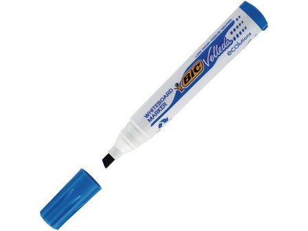 BIC Whiteboardpenna Velleda 1751, snedskuren spets, 3,7–5,5 mm linjebredd, blå - Lyreco - Kontorsmaterial - Pennor - Whiteboardpennor - Skuren spets