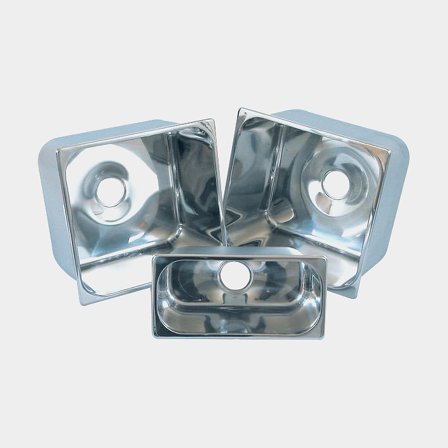 Pia para embarcação Barka, retangular, 325 x 160 mm, aço inoxidável, prata