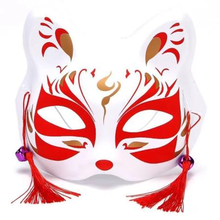 Puolikasvoinen Kissannaama Ketunnaamio Poikien ja Tyttöjen Juhla Tanssiesitys Tarvikkeet Tukkukauppa Tremolo Japani Antiikki Golden Fox