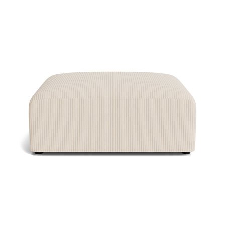 Soma Pouf Hocker in Lincoln Beige, moderner Cord-Stil, weiche Polsterung für hohen Sitzkomfort, elegantes Design, 43cm Höhe für Wohnräume.