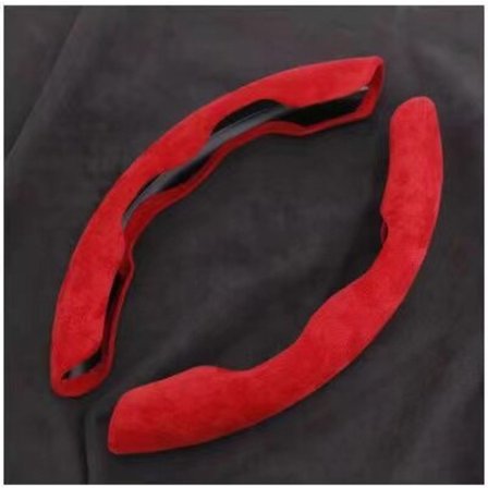 (röd flanell) Universal halkskydd ratt booster skyddande ärmskydd Modifierade tillbehör dekoration för Tesla Model 3 Y S X