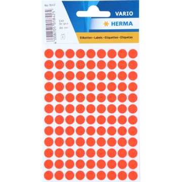 ETIKETT FARGEPUNKT RØD 8MM