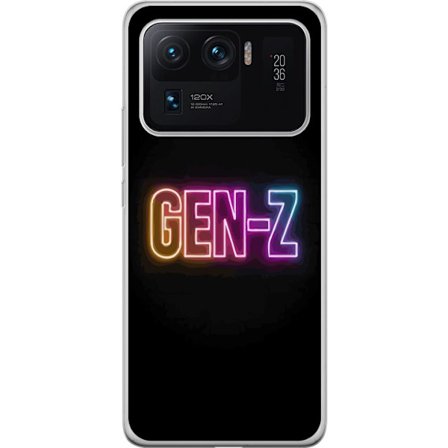 Kompatibel Mobilcover til Xiaomi Xiaomi Mi 11 Ultra Neontekst Gen Z i farverigt lys mod en mørk baggrund i moderne digital stil