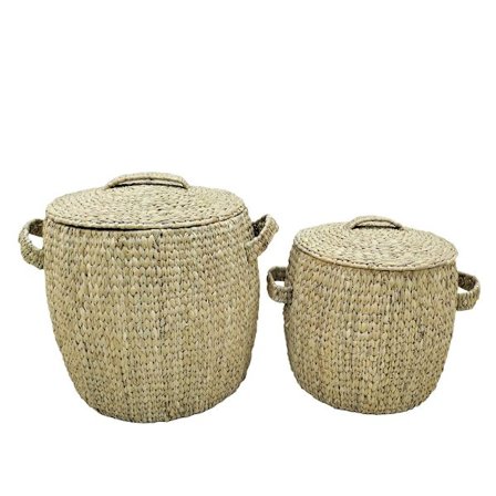 Hyacint opbevaringskurve med låg, sæt med 2, 45x45x50 cm