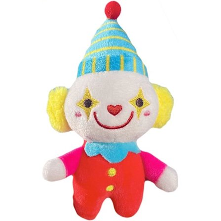 Sød klovn plys bamse, mini cirkus klovn plys vedhæng nøglering legetøj, 4.7“ blød