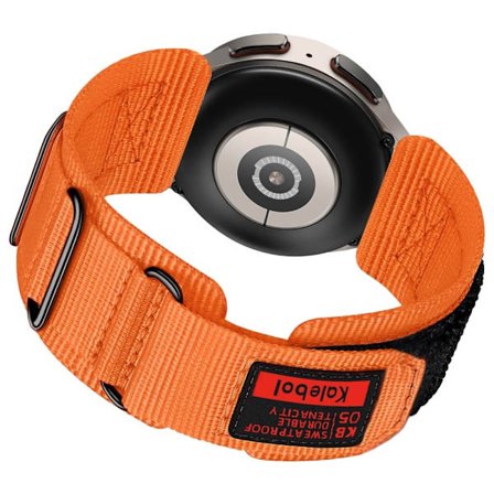 KALEBOL Huawei Watch GT 5 Pro 46mm / GT 5 46mm 3 renkaan nailonhihna Universal 22mm kellonauha - Oranssi