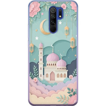 Kompatibelt Mobildeksel til Xiaomi Redmi 9 Håndtegnet reiseinspirert mønster med verdenskart, fly, hjerter og vintage eventyrtema