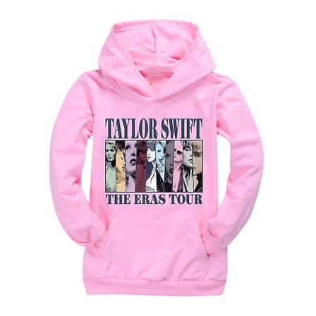 Pop Taylor Swift The Eras Tour Hoodie Jenter Gutter Hettegenser Genser Genser Topper 9-14 Yeras Barn Tenåringer Høy Kvalitet 11-12 Years Pink