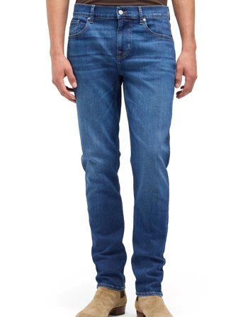 7 For All Mankind Slimmy Tapered Raincloud - Blue - 31 x 32