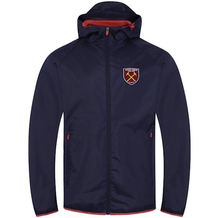 West Ham United FC Crest Peakad Vindjacka för Män Mörkblå