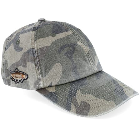 Skillfish - Camo unconstructed Keps - Tiny Brown Trout Vintage Washed Camo Dad Cap @ Hatstore