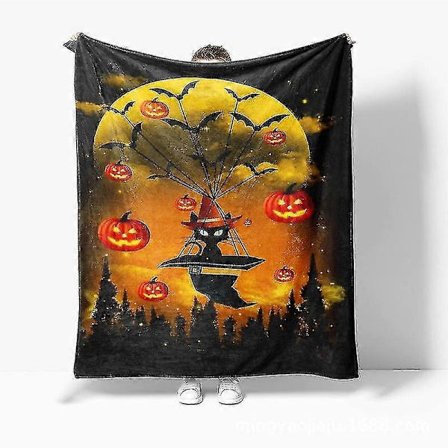 Halloween Jul Julegaver Dekoration Flanell Digitaltryk Tæppe Lurtæppe