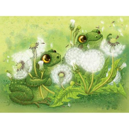 Full 5d Diy Diamond Painting Cross Stitch Taraxacum Frog Broderi Som På Bilden 1 20x30cm