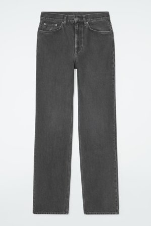 COS Women's Column Straight-Leg Jeans in Black