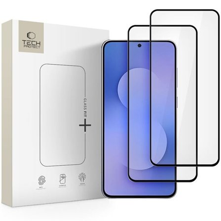 Tech-Protect Glass Fit+ 2-pack karkaistua lasia Samsung Galaxy S25 FE:lle - musta