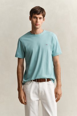 GANT - Klassisk t-skjorte i regular-fit til herre muted turquoise