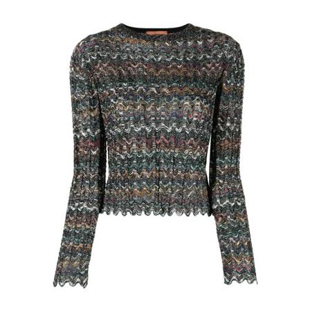 Missoni - Stickade Tröjor & Koftor - Röd - Dam - Storlek: M, Dam, Storlek: M