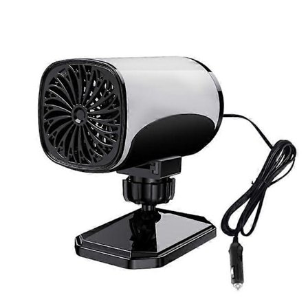 12V Mini Viftevarmer, 120W Energibesparende Viftevarmer, USB Roterbar Elektrisk Varmevifte med 360 Graders Roterende Feste (11*10*6cm)