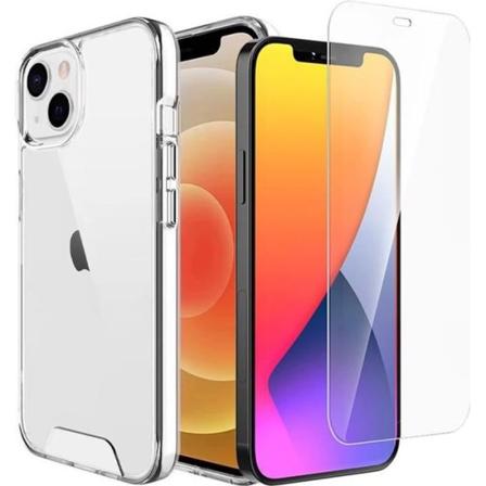Cover til iPhone 13 Pro Max Silikone TPU Transparent + 2 hærdet glasfilm glasskærmbeskytter E.F.Connection Transparent